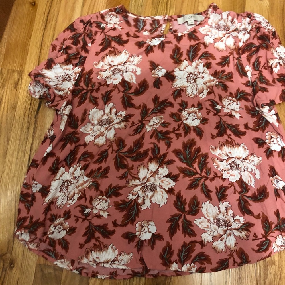 LOFT Rose Floral Blouse